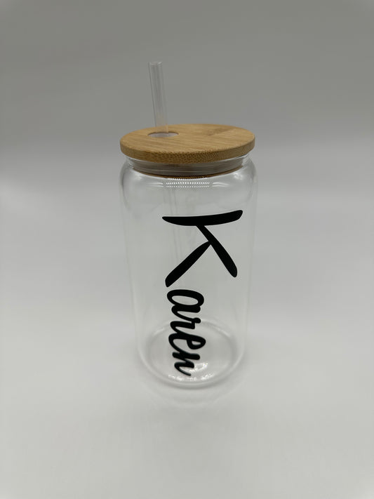 Name Glass Can Cup