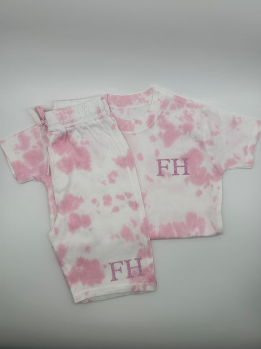 Tie Dye Pink T-Shirt & Shorts Set