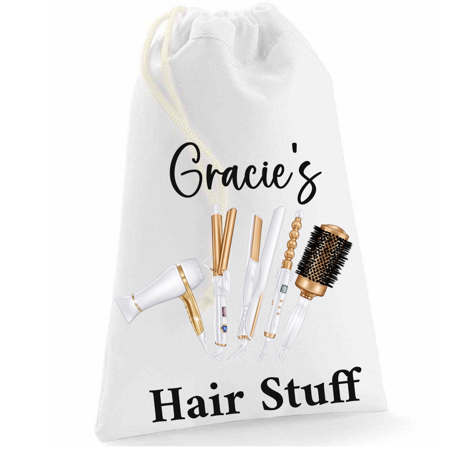 White and gold Hair Stuff Bag - Me And You You And Me Co
