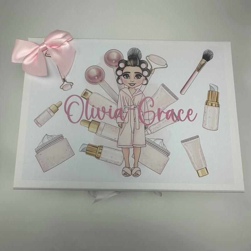 Personalised Skin Care Girl Luxury Magnetic Ribbon Gift box