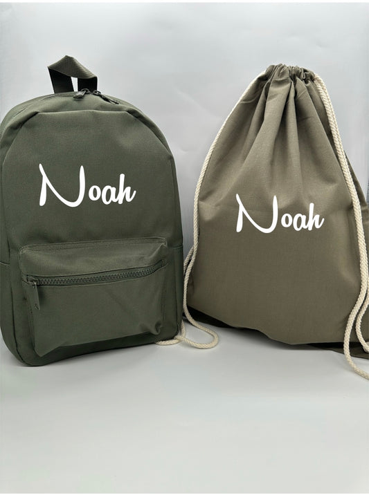 Signature Khaki Mini Backpack Set