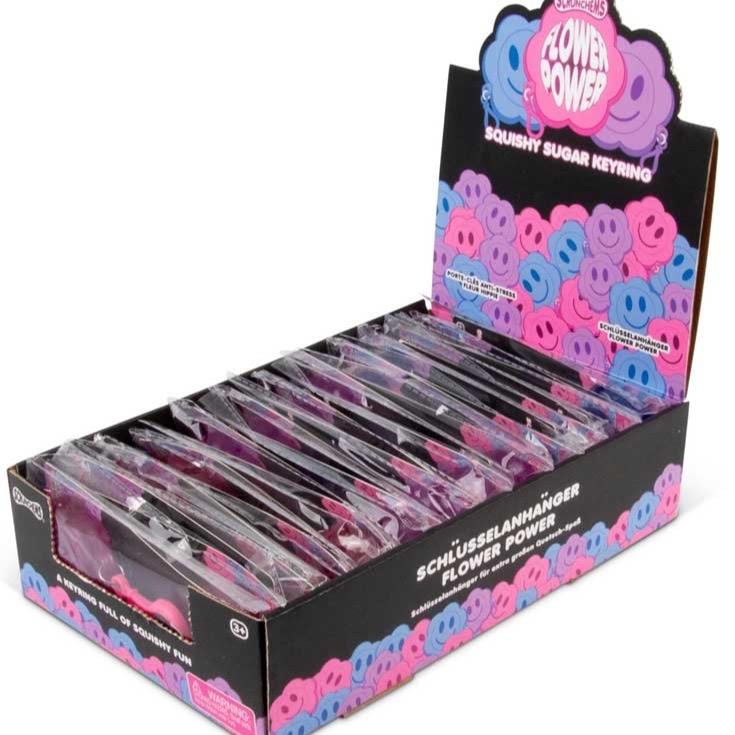 SCRUNCHEMS FLOWER POWER SUGAR KEYCHAIN ASSORTED