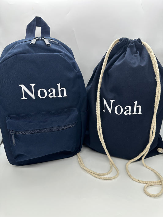 Navy Blue Mini Backpack Set