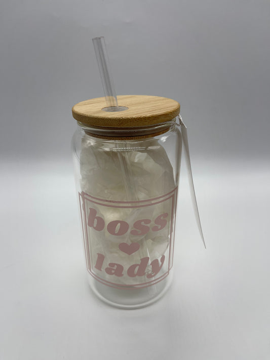 Boss lady glass can cup - Me And You You And Me Co 