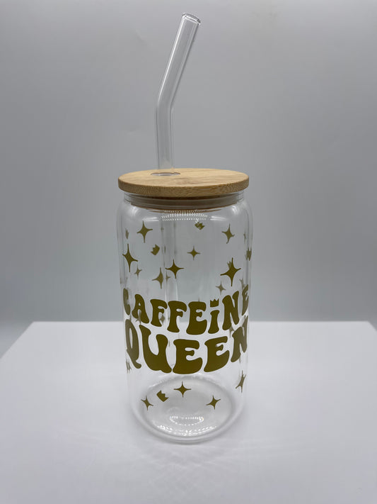 Caffeine queen glass can cup - Me And You You And Me Co 