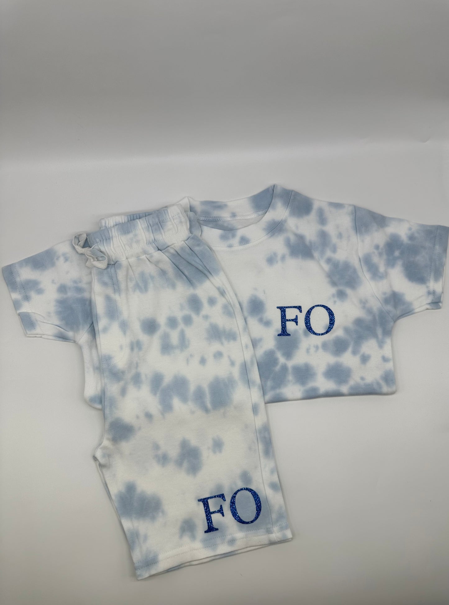 Tie Dye Blue T-Shirt & Shorts Set