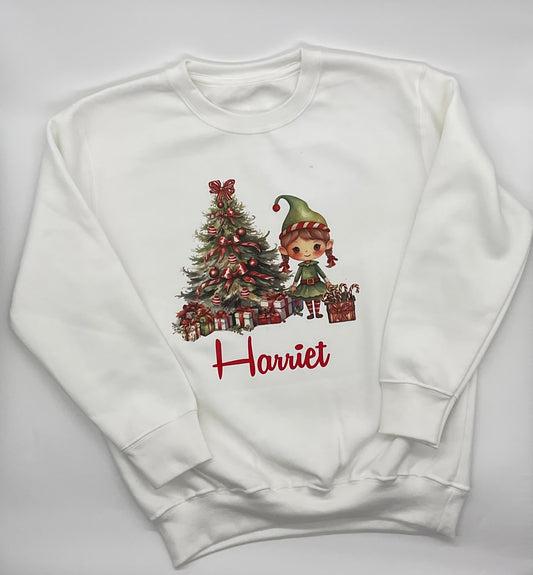 Girl Elf Christmas Sweatshirt