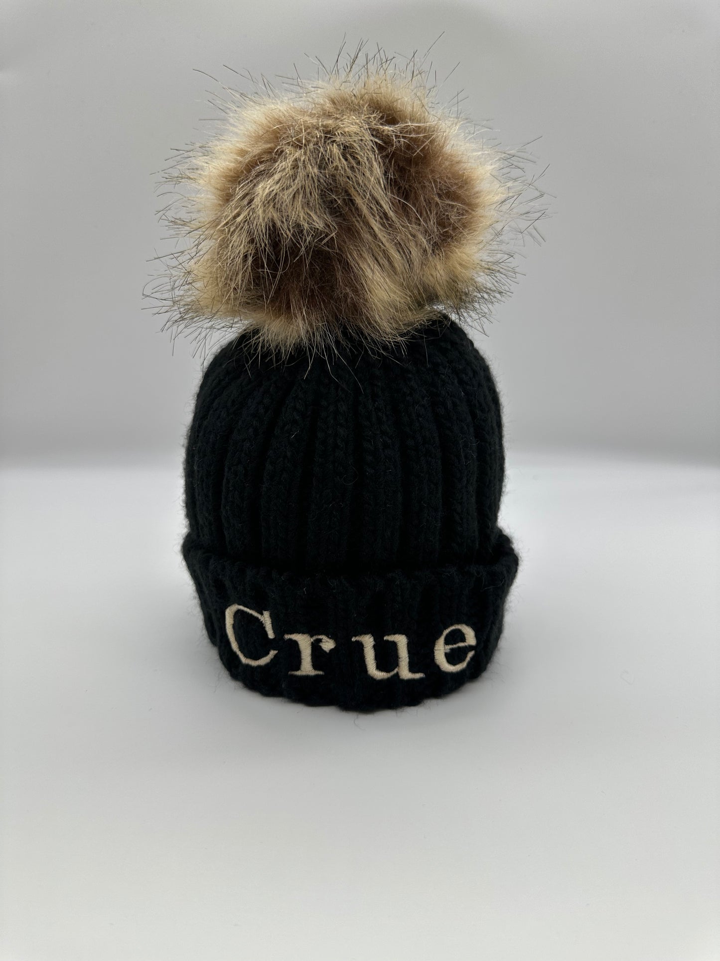 Embroidered Chunky Knit Beanie