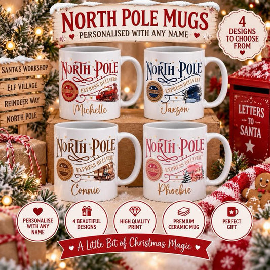North Pole Christmas Mug Perfect for Daily Use Coffee Drinkware Enhance Your Day - available in 4 colours