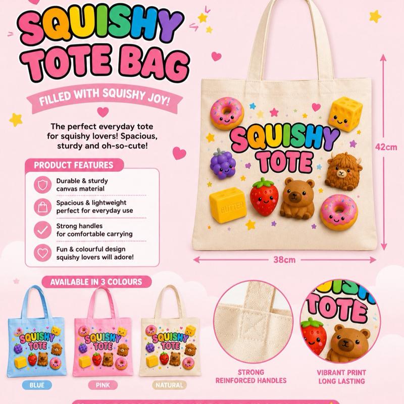 Christmas Squishy Tote Bag - Cute & Colourful with Squishy Favourites - Perfect Gift Idea for All Ages - Take It Everywhere! - Me And You You And Me Co 