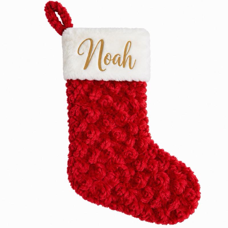 Personalised Plush Christmas Stockings red or grey - Me And You You And Me Co 