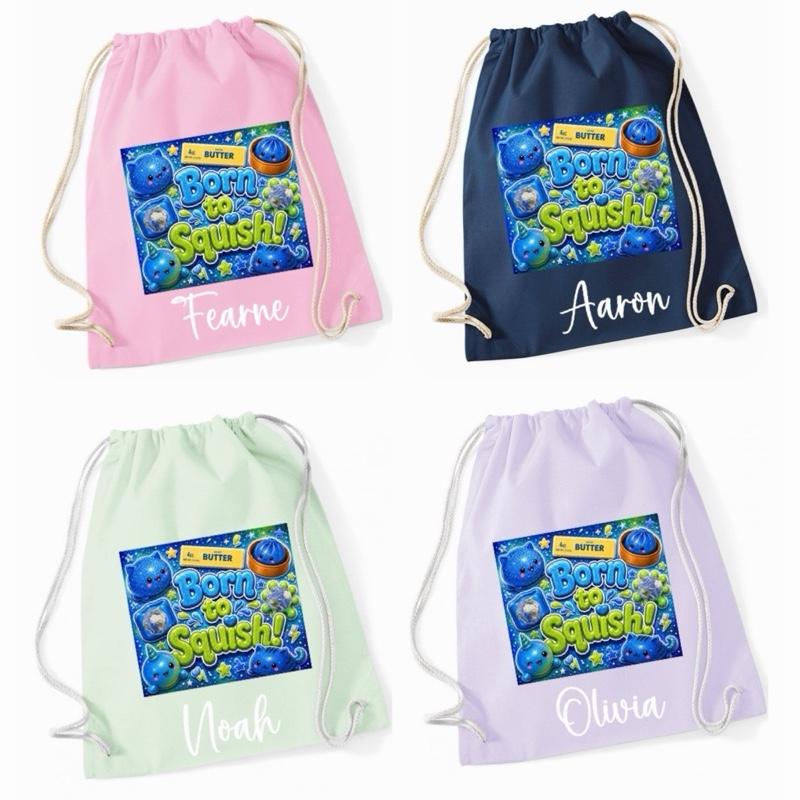 Personalised Born to Squish Gym Bag - Various Colours