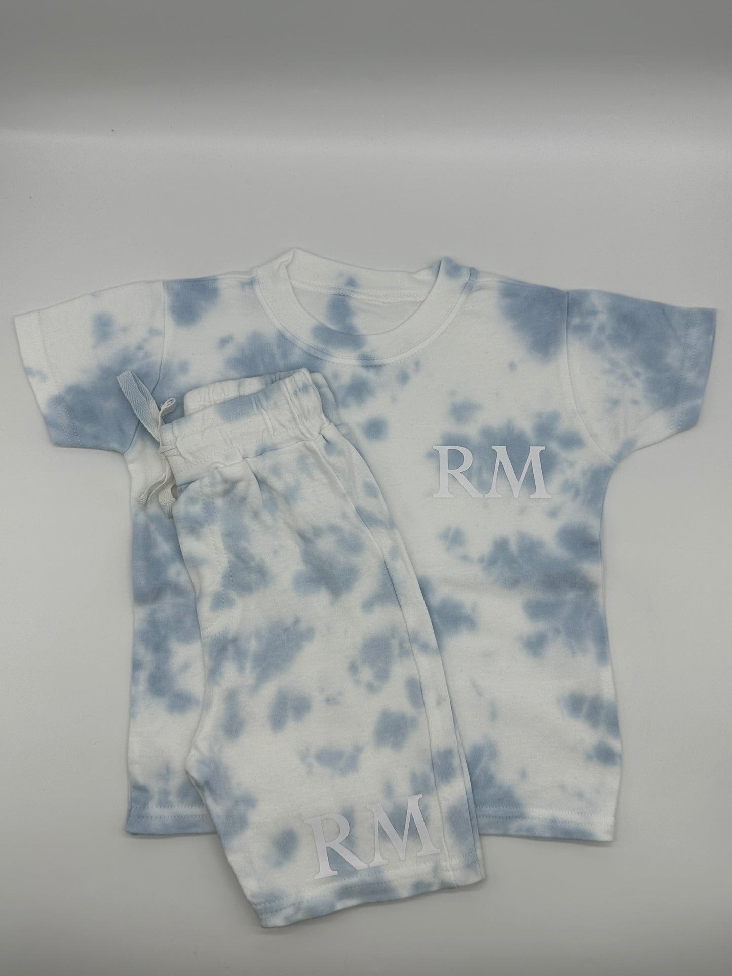 Tie Dye Blue T-Shirt & Shorts Set