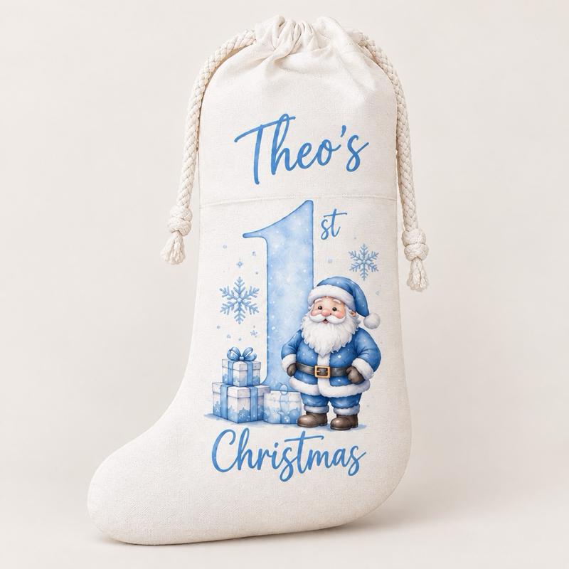 Personalised First Christmas Stockings Gingerbread and Santa Designs - Me And You You And Me Co 