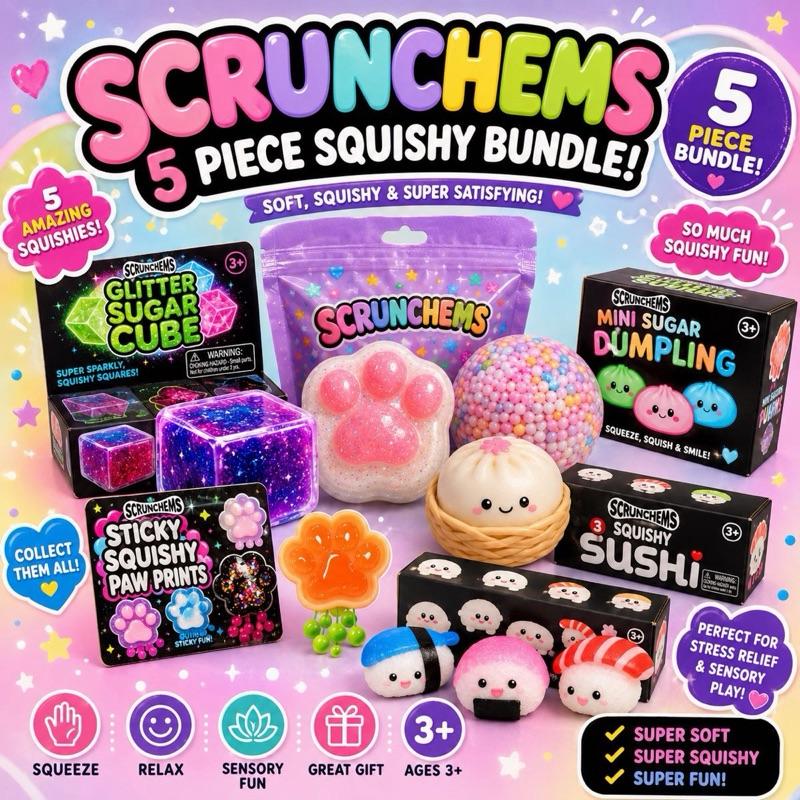 Scrunchems 5 Piece Squishy Bundle