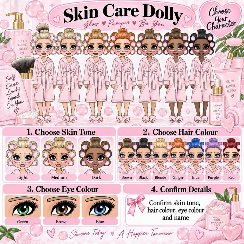 Personalised Skin Care Girl Luxury Magnetic Ribbon Gift box
