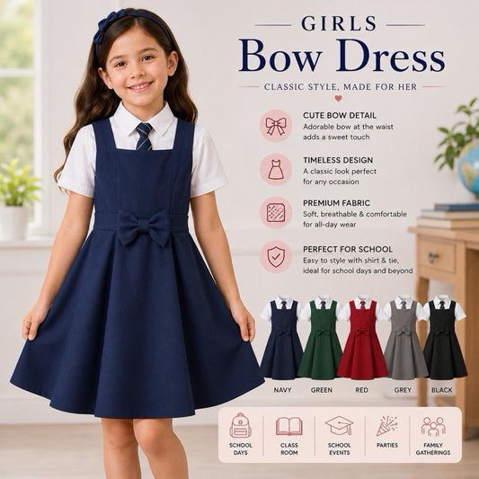 Bow Pinafore Crossover Dress