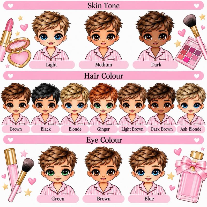 Personalised Pink Carousel Make Up Boy Mug - Choose skin tone, hair and eye colour - Me And You You And Me Co 