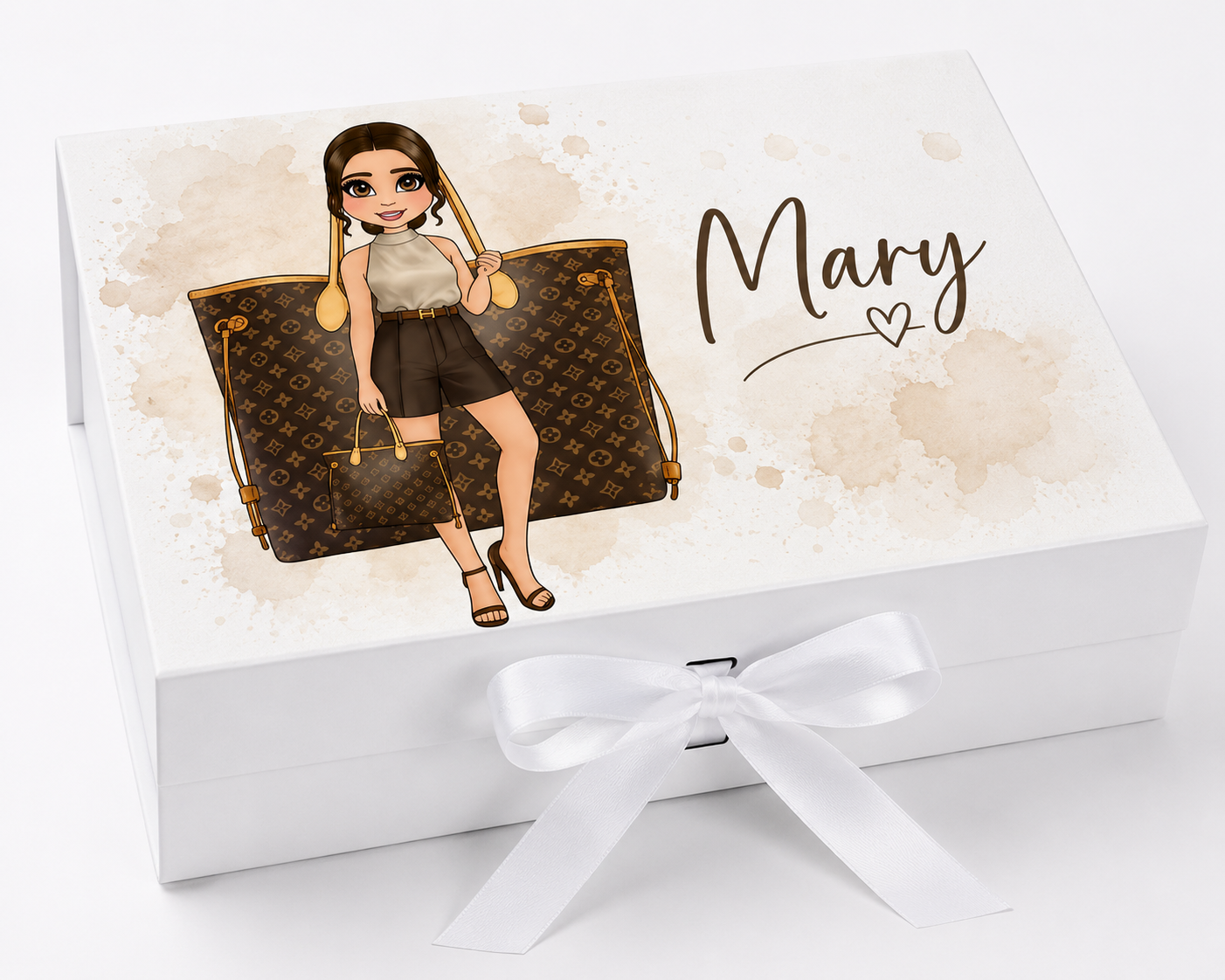 Personalised LV Classic Bag Dolly - pick skin tone, hair colour and eye colour (Copy)