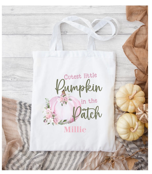 Cutest Little Pumpkin in the Patch Bag pink