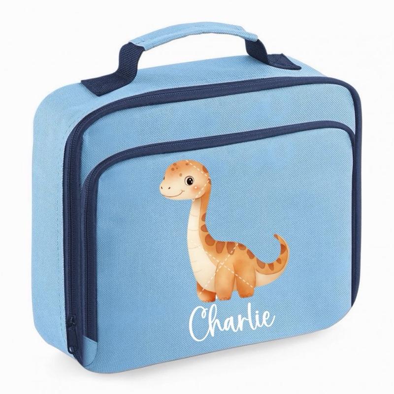 Personalised Dinosaur Lunch Bag - various colours and dinosaurs to choose from - Me And You You And Me Co 
