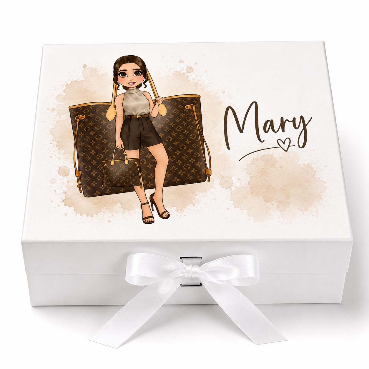 Personalised LV Classic Bag Dolly - pick skin tone, hair colour and eye colour (Copy)