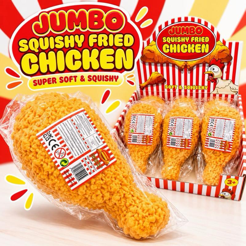 Jumbo Squishy Fried Chicken - Super Soft & Squishy - Fun Stretchy Sensory Toy for Kids Ages 3+ - Perfect Gift Idea - Eye-catching Oversized Design - Me And You You And Me Co 