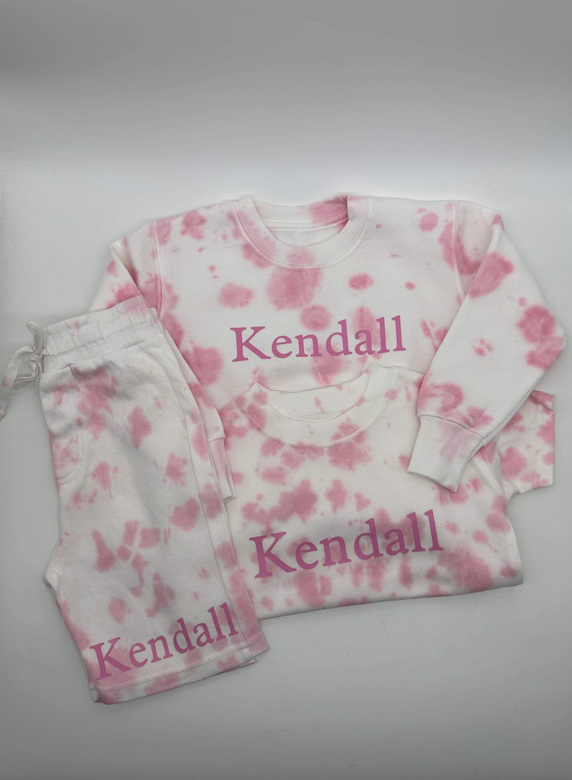 Sweatshirt T-Shirt & Shorts Set pink tie dye - Me And You You And Me Co 