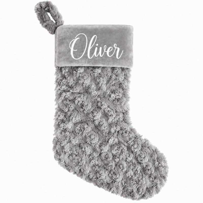Personalised Plush Christmas Stockings red or grey - Me And You You And Me Co 