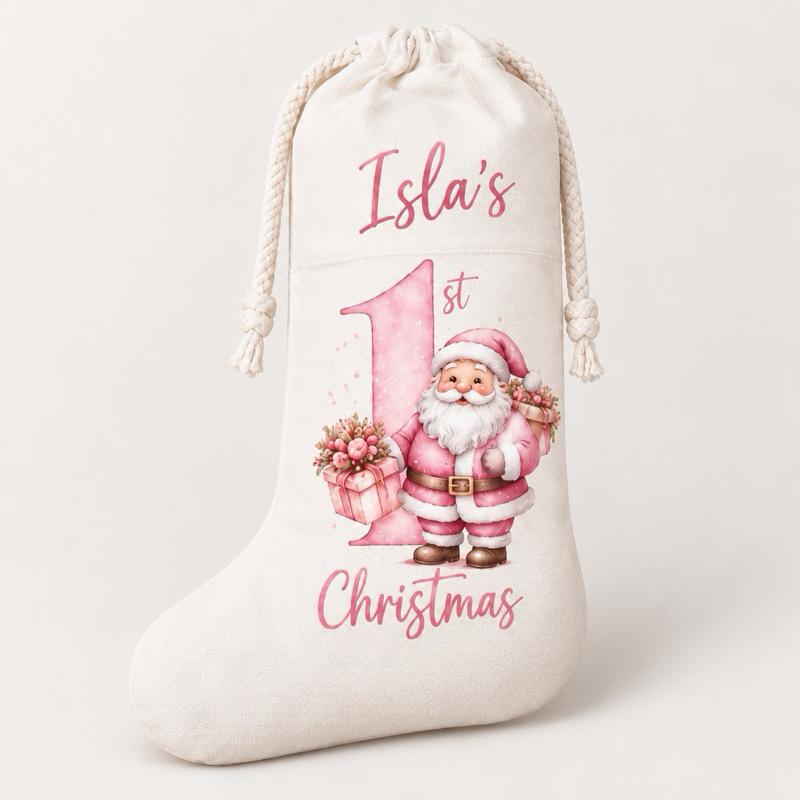 Personalised First Christmas Stockings Gingerbread and Santa Designs - Me And You You And Me Co 