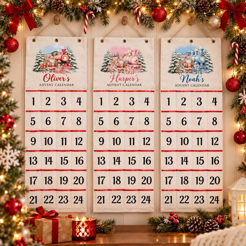 Personalised Christmas Canvas Wall Hanging Advent Calendar - Me And You You And Me Co 