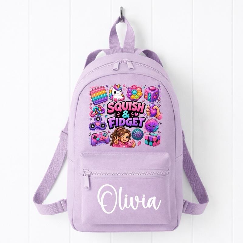 Personalised In Squish & Fidget mini backpack - various colours
