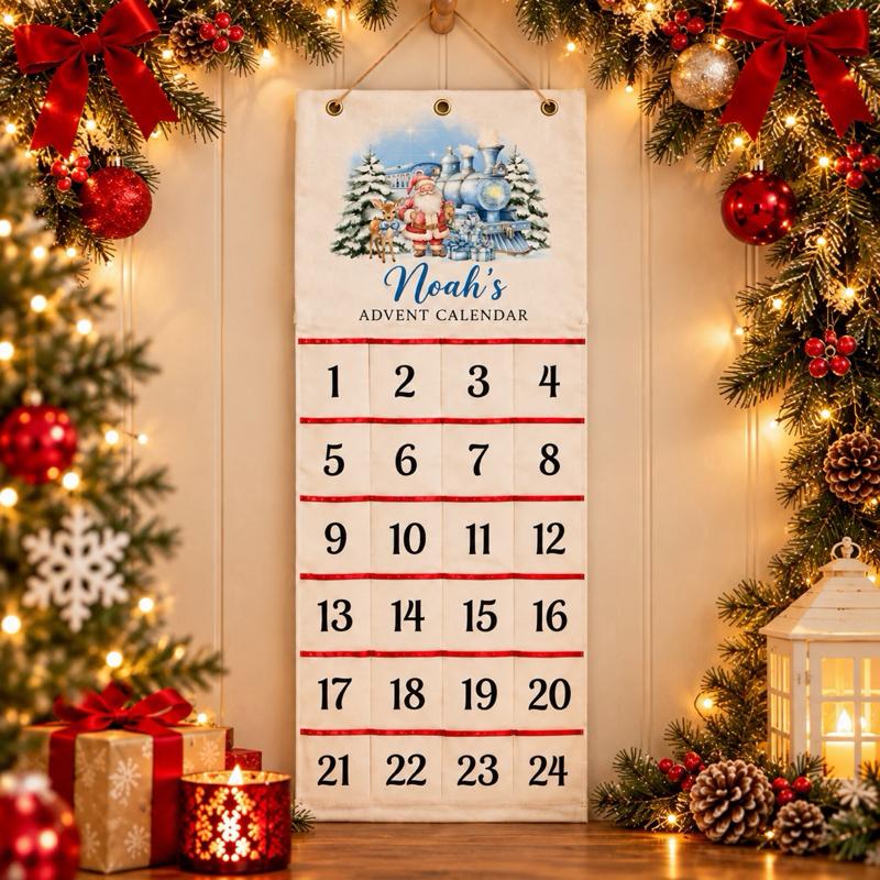 Personalised Christmas Canvas Wall Hanging Advent Calendar - Me And You You And Me Co 
