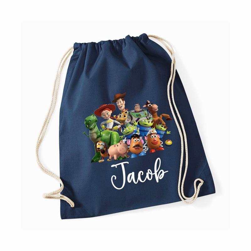 Personalised Toy Gym Bag 100% Cotton Various Colours Customisable with Name Add Notes Section - Me And You You And Me Co 