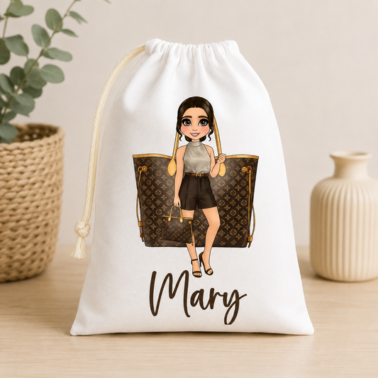 Personalised LV Classic Stuff Bag - Choose skin tone, hair and eye colour - Me And You You And Me Co 