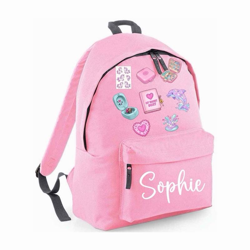 Personalised Pastel Cartoon Girls' Backpack Maxi backpack - Various colours