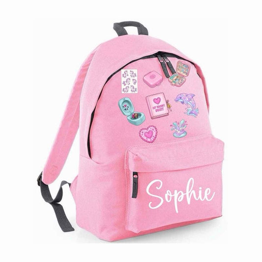 Personalised Pastel Cartoon Girls' Backpack Maxi backpack - Various colours - Me And You You And Me Co 