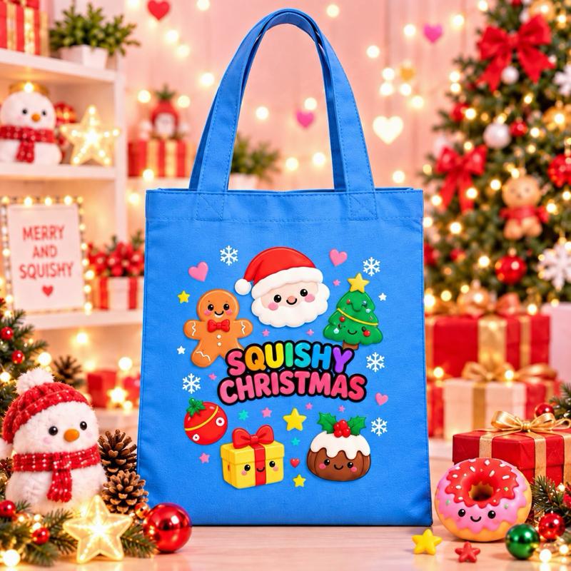 Christmas Squishy Tote Bag - Cute & Colourful with Squishy Favourites - Perfect Gift Idea for All Ages - Take It Everywhere! - Me And You You And Me Co 