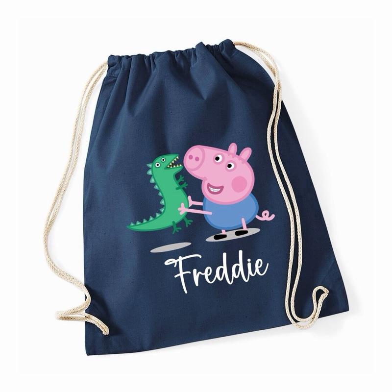 Personalised Pig Gym Bag 100% Cotton Various Colours Customisable with Name Add Notes Section - Me And You You And Me Co 