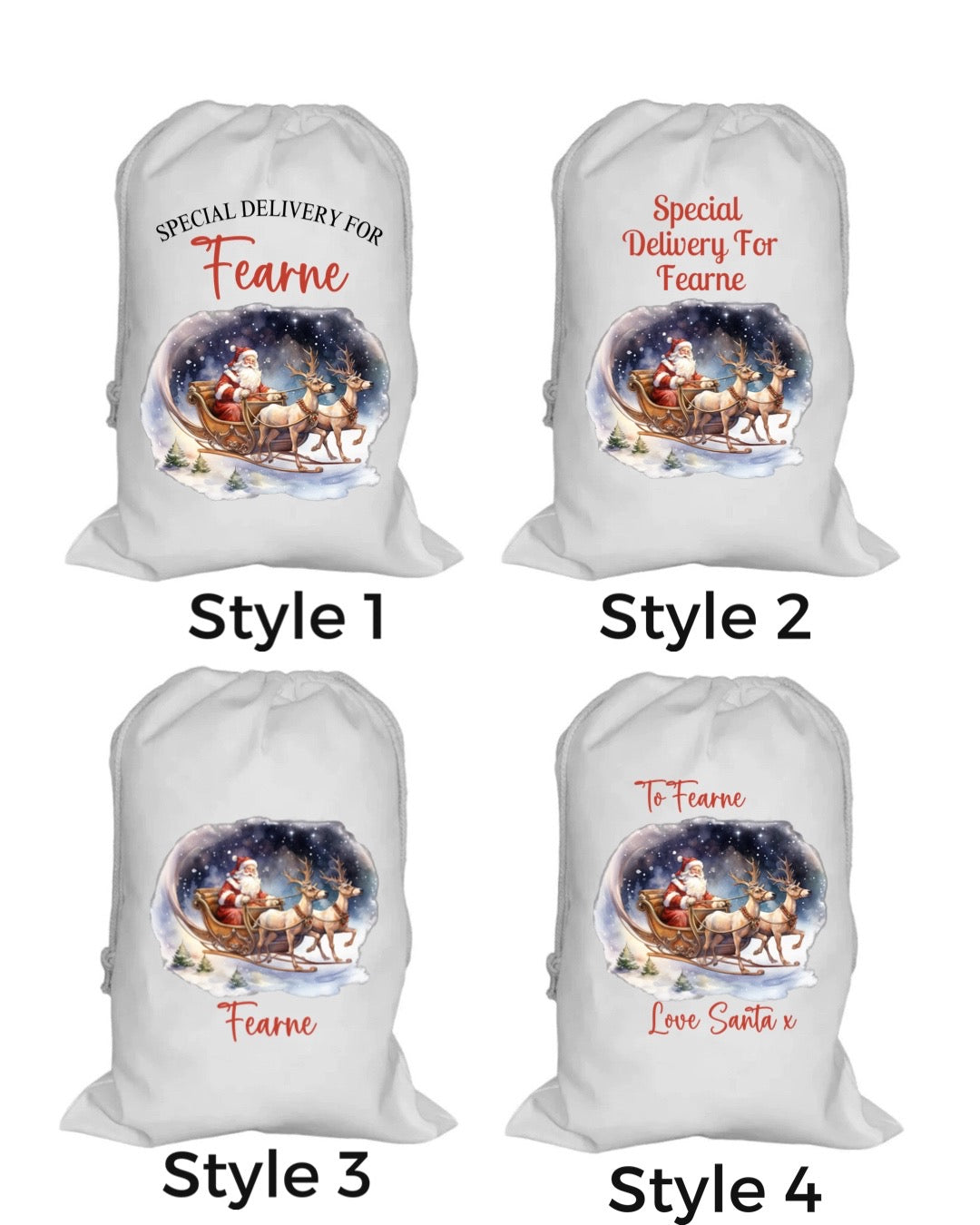 Christmas Bundle 1 - 1 White 70cm Sack & 1 White Stocking