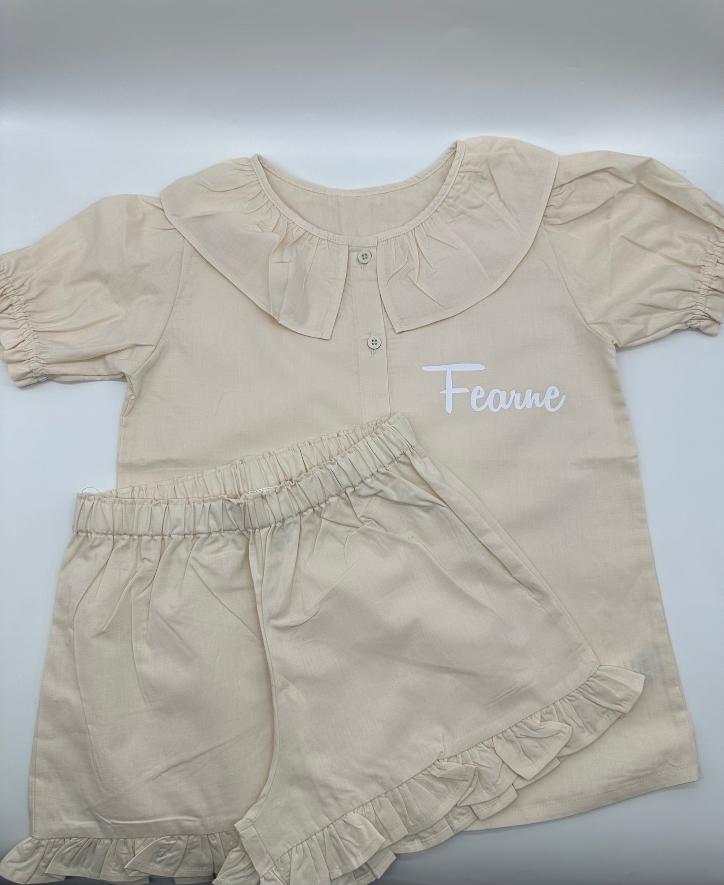 Linen T-Shirt & Short Frill Sets