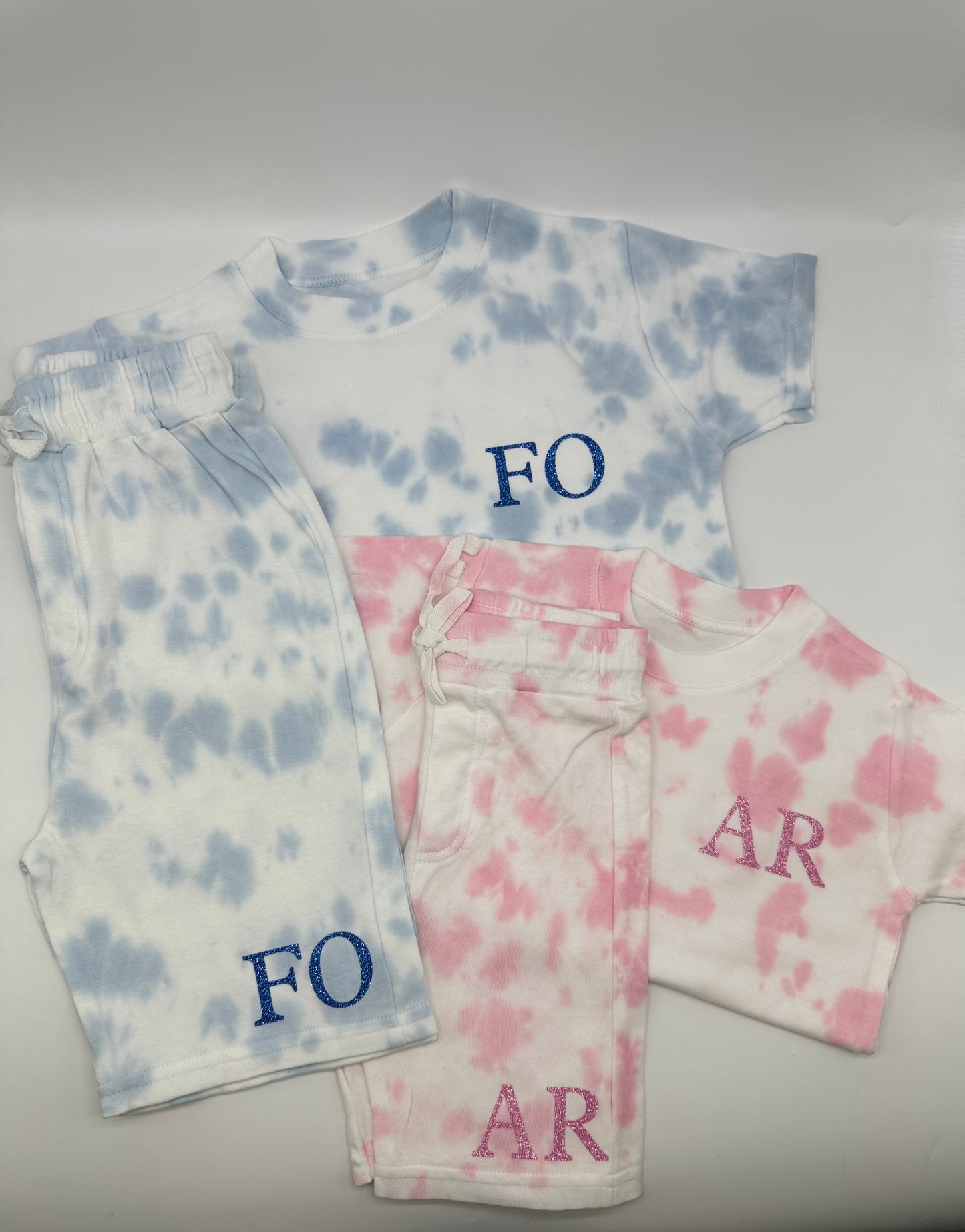 Tie Dye Blue T-Shirt & Shorts Set