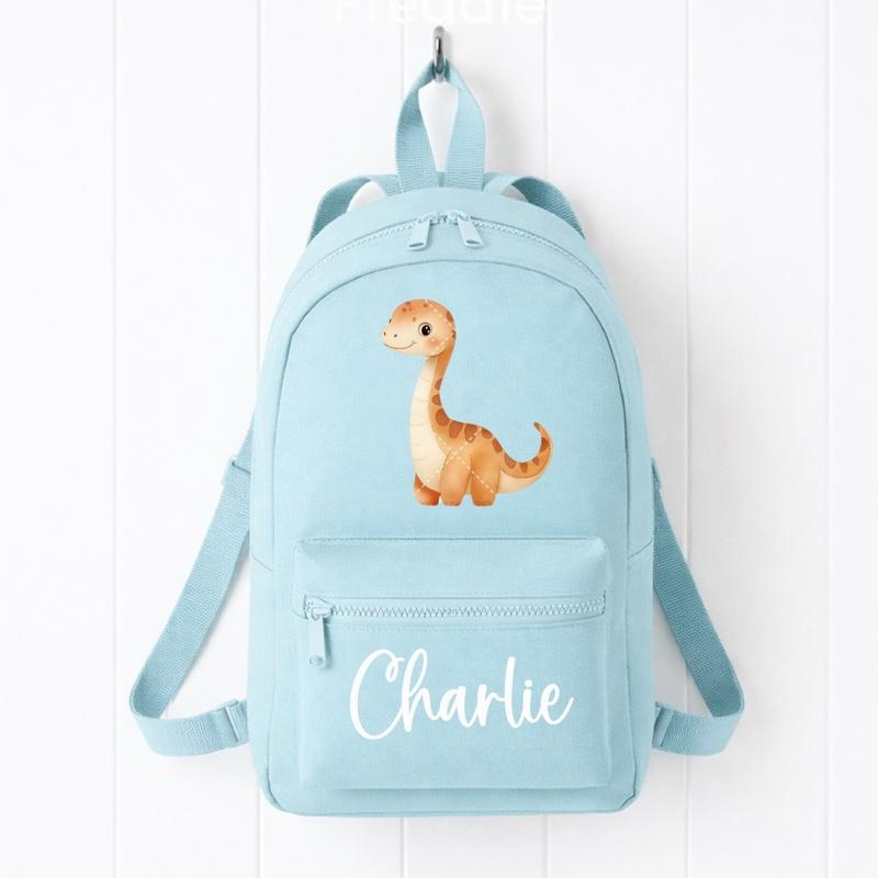 Personalised Dinosaur Mini Backpack - various colours and dinosaurs to choose from - Me And You You And Me Co 