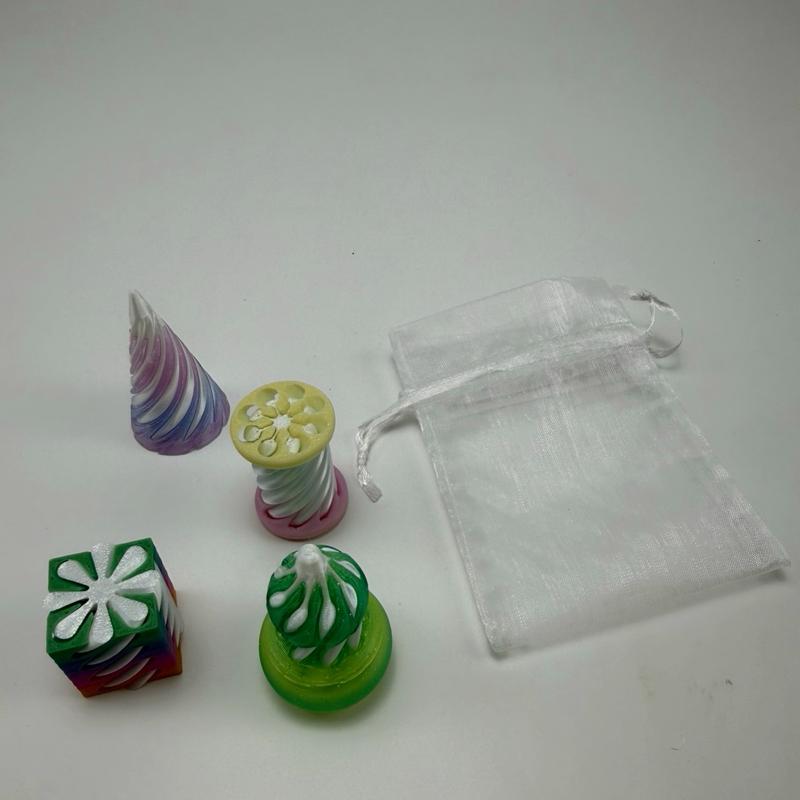 4 Pack 3D Printed Fidget Twisters – Assorted Designs in Gift Pouch