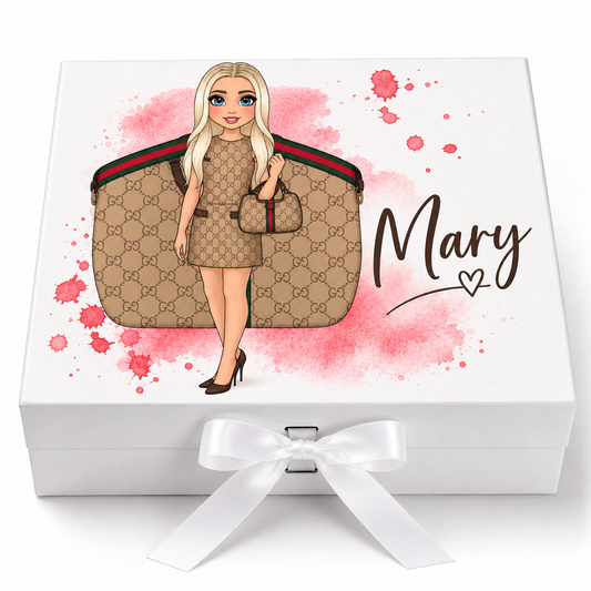 Personalised G Classic Bag Dolly - pick skin tone, hair colour and eye colour - Me And You You And Me Co 