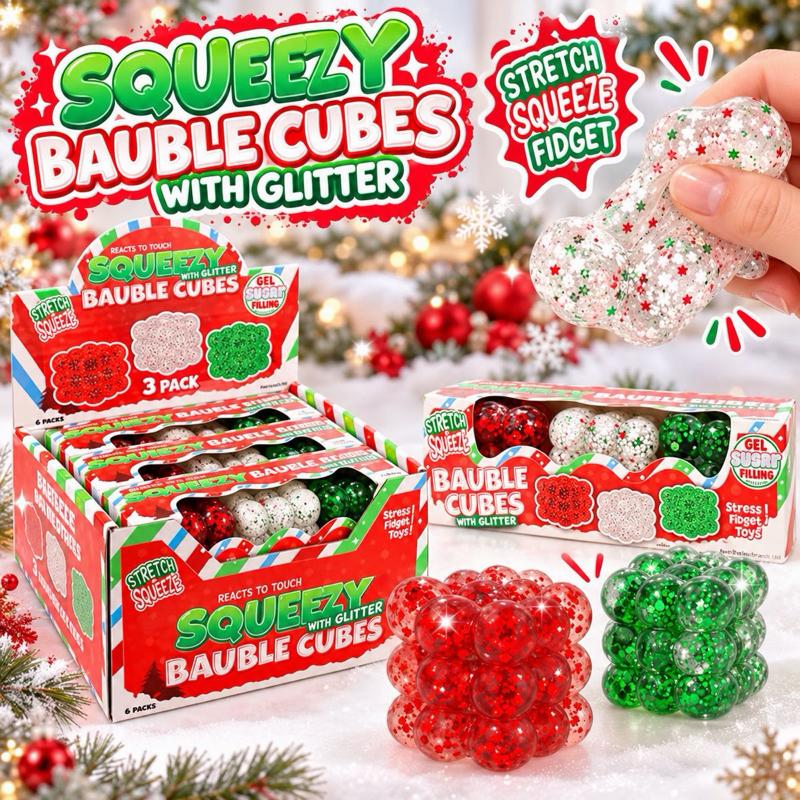 SQUEEZE BAUBLE CHRISTMAS CUBE SUGAR MALTOSE 3 Pack - Me And You You And Me Co 