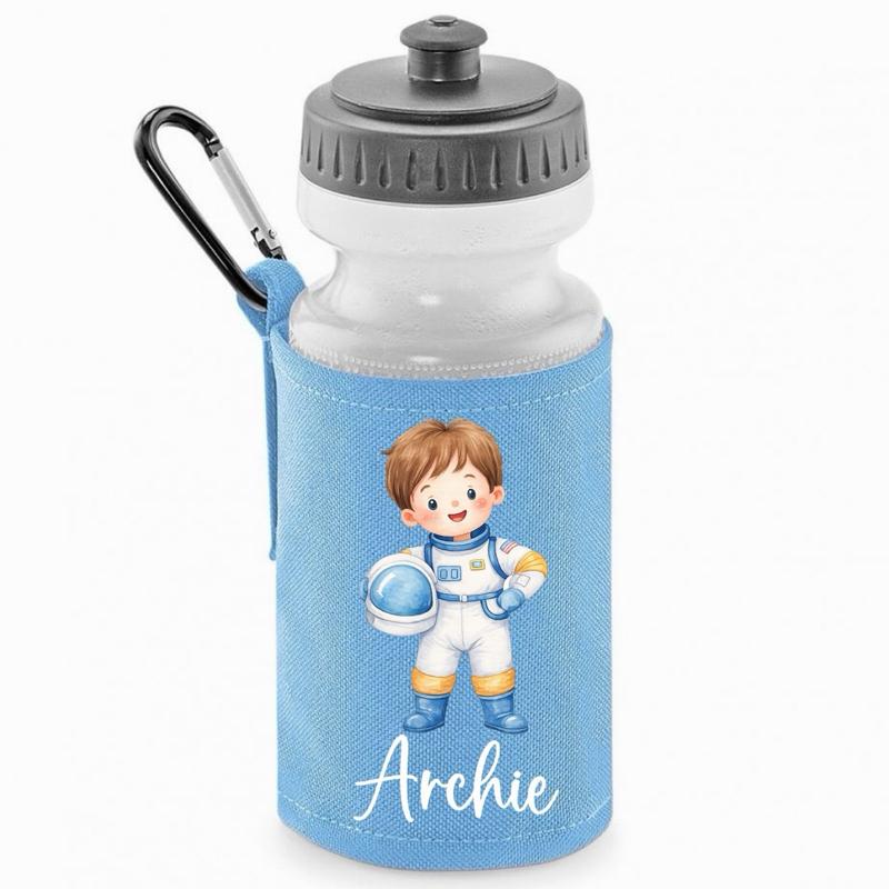 Personalised Space Animal Water Bottle - various colours and characters to choose from - Me And You You And Me Co 