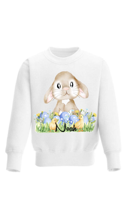 Easter Bunny with Blue Easter Eggs Sweatshirt