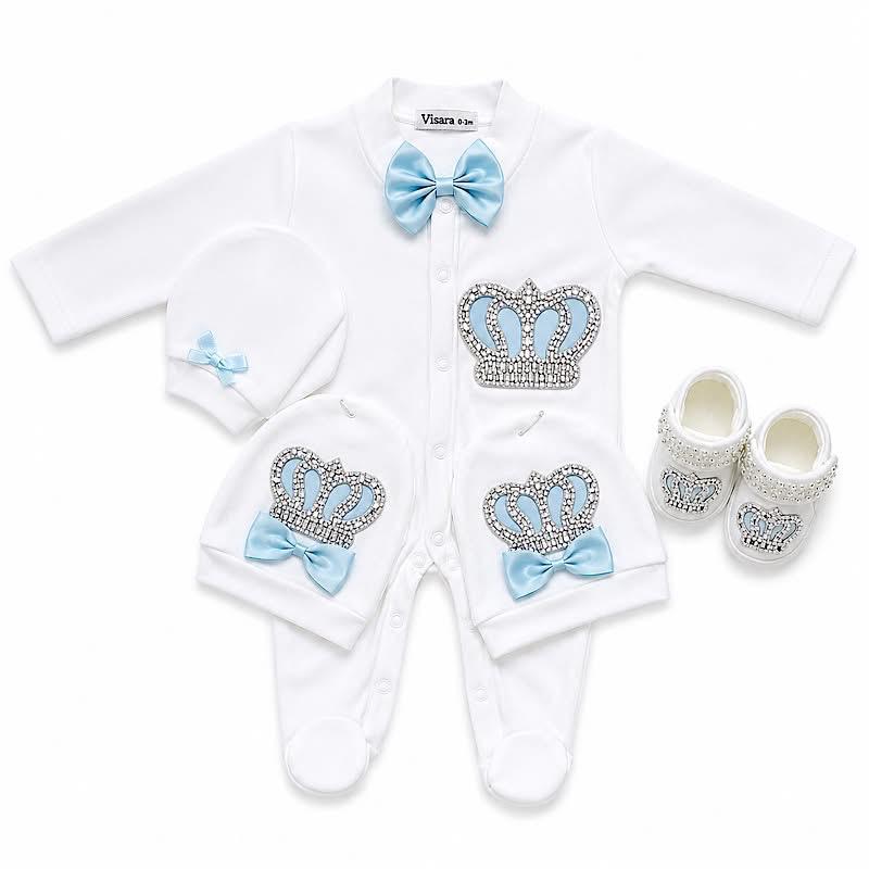 New Born Babies 5 Piece Crown Sets 0-3 Months for Baby Girl and Boy Beautiful Gift Set with Pink and Blue Outfits for Special Occasion - option to personalise - Me And You You And Me Co 