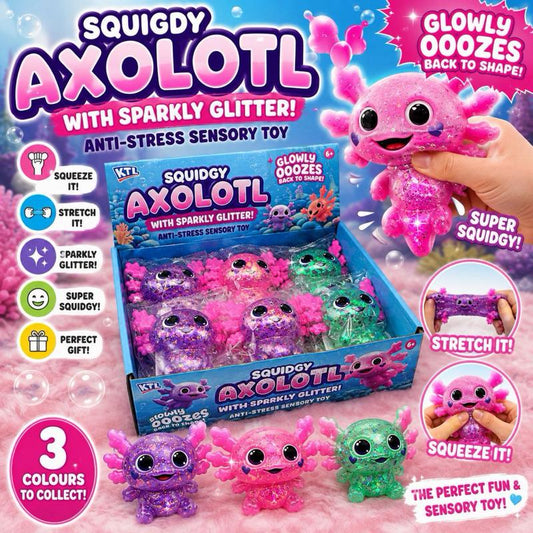 Glitter Axolotl Sugar Maltose Squish Squeezy